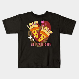 Pizza Lover : Love at first bite Kids T-Shirt